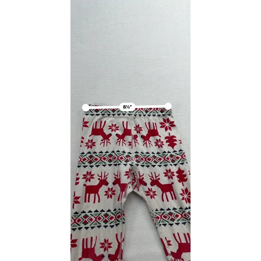 Hanna Andersson Reindeer Fair Isle Long John Pajama Pants Kids 4 Red White
